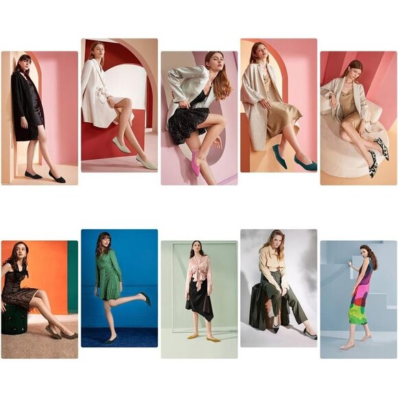 Women Pointed Toe Ballet Beige Flats Comfortable Casual Dressy Work Office Shoes - Picture 6 of 6